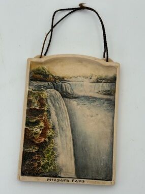 Vintage Handcrafted Ivorex Niagara Falls Souvenir Art Plaque